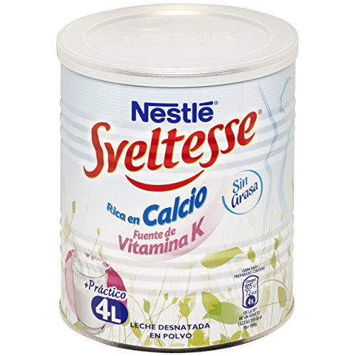 Sveltesse Leche desnatada en polvo - Paquete de 12 x 400 gr - Total: 4.8 kg