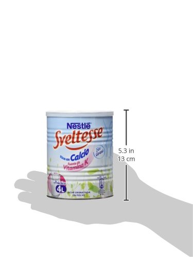 Sveltesse Leche desnatada en polvo - Paquete de 12 x 400 gr - Total: 4.8 kg