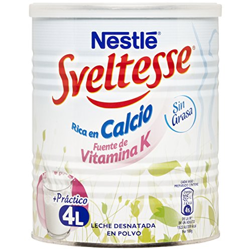 Sveltesse Leche desnatada en polvo - Paquete de 12 x 400 gr - Total: 4.8 kg