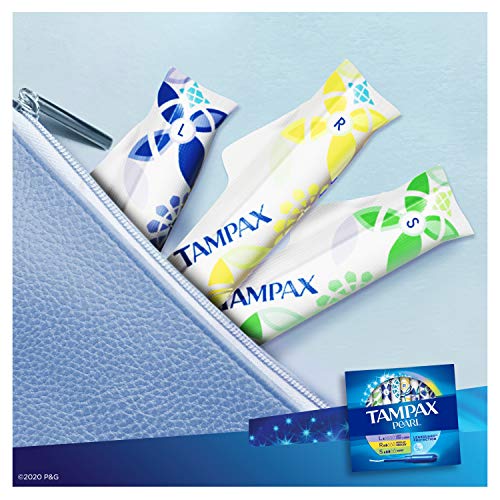 Tampax Pearl Tampones de plástico, multipaquete, ligero/regular/súper absorbente, sin perfume, 50 unidades