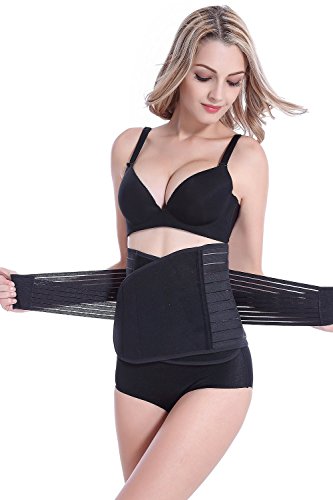 TININNA Mujer Postparto Recuperación Faja Reductora Cintura Abdomen Lencería Moldeadora Corset con Elástica Transpirable Adelgazamiento Underbust Cincher Shapewear Negro L