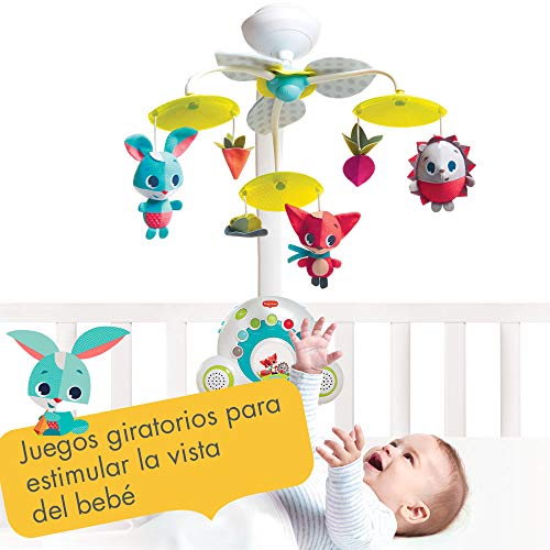 Tiny Love Soothe'n Groove Carrusel musical bebé, Movil cuna bebé se convierte en caja musical independiente, 40 minutos de musica 18 melodias, Meadow Days