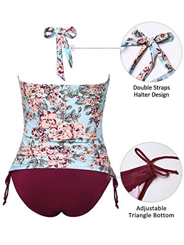 Traje de baño de Maternidad Verano Mae triángulo Halter Bikini Rojo Vino Small