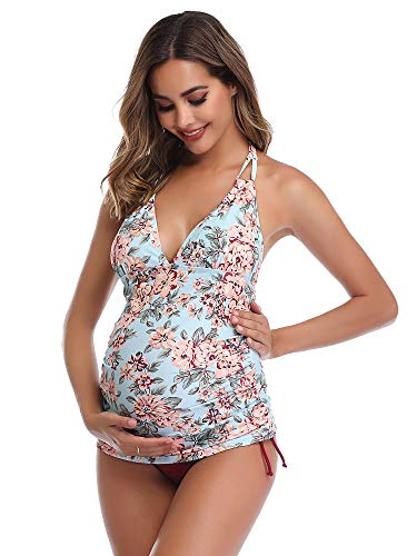 Traje de baño de Maternidad Verano Mae triángulo Halter Bikini Rojo Vino Small