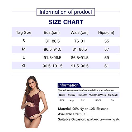 Traje de baño Mujer Maternidad Premamá Deportes Tankini de Dos Piezas Rosa XL