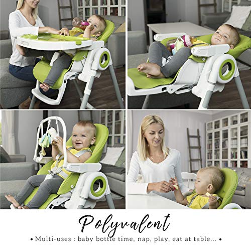 Trona para bebés regulable - Respaldo para Niño Reclinable 5 Posiciones - 7 Alturas Diferentes - Cojín Bebé Confort - 7 Alturas Diferentes - Trona para Bebe