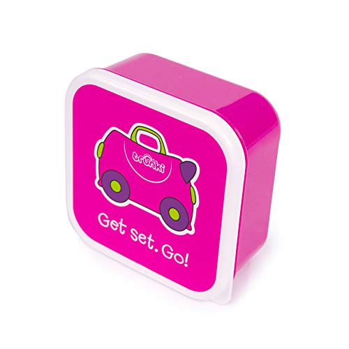 Trunki Set infantil de 3 tuppers para snacks - Trixe rosa, verde y violeta