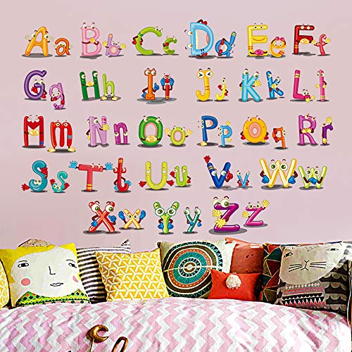 ufengke Vinilos Infantiles Letras Animales Pegatinas Decorativas Pared Adhesivos Decorativos para Habitaciones Bebe Salon