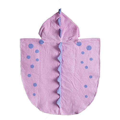 UULMBRJ Toalla de baño para niños, toalla de baño con capucha de dinosaurio, toalla de baño para playa, poncho de natación para niños y niñas, algodón, Rosa, Large