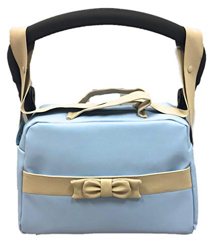 (Varios colores) Bolso Carrito Bebe Lactancia Polipiel Acolchado - Danielstore (Lazo Celeste- camel)