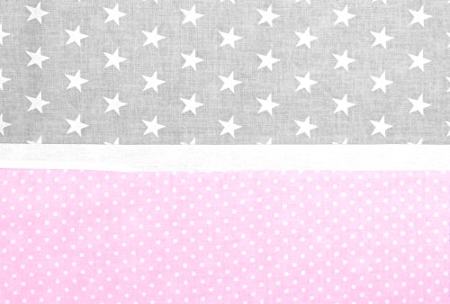 Vizaro - Funda Cojín para Bebé-Niño - 30x30cm - Para Cuna, Cama infantil habitación bebé - - Algodón Puro - Hecho UE, OekoTex - Estrellitas Rosa