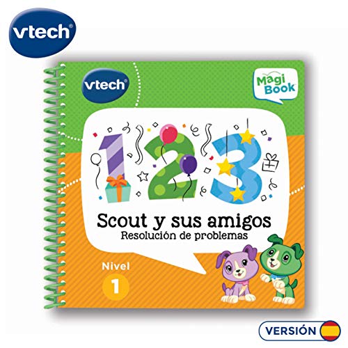 VTech- Libro para Magibook Scout y Sus Amigos, aprende en casa, números y resolución de Problemas con más de 40 Actividades y Cientos de interacciones, Nivel 1, 2-5 años (3480-480722)