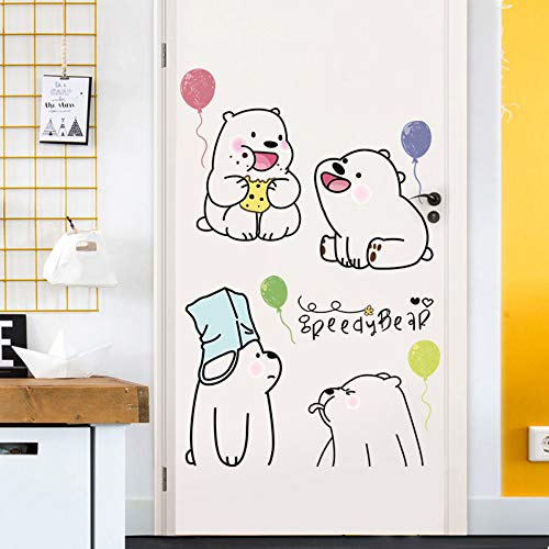 Wanghan Dibujos Animados Lindo Perezoso Oso Polar Pegatinas De Pared Para Niños Sala De Estar Decoración Del Hogar Fondo Niños Habitación Tatuajes De Pared Cartel