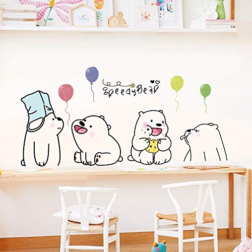 Wanghan Dibujos Animados Lindo Perezoso Oso Polar Pegatinas De Pared Para Niños Sala De Estar Decoración Del Hogar Fondo Niños Habitación Tatuajes De Pared Cartel