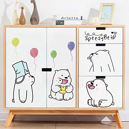 Wanghan Dibujos Animados Lindo Perezoso Oso Polar Pegatinas De Pared Para Niños Sala De Estar Decoración Del Hogar Fondo Niños Habitación Tatuajes De Pared Cartel