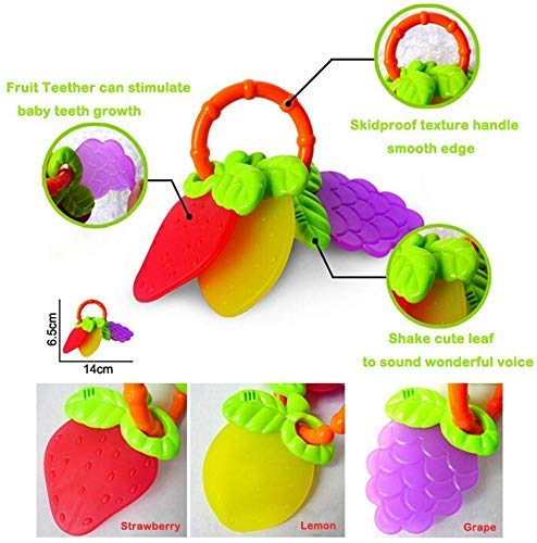 WISHTIME Sonajeros de Bebe Juguetes de Mordedor Infante Sacudiendo la Campana Conjunto de Sonajero con Caja de Almacenamiento Juguetes de Regalo para 0, 3, 6, 9, 12 Meses de Edad y Recién Nacido Bebe