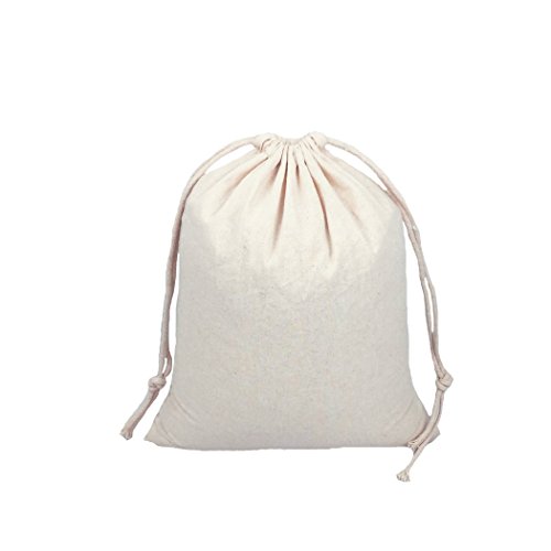 abaría - 5 Unidades Bolsa de algodón Grande - Bolsa Inserto Organizador para Ropa Juguete pañales - Bolsos Inserto bebé - Grande 37 x 40 cm, Mediano 25x30, pequeña 19x23, Mini 14x16 y 9x12cm