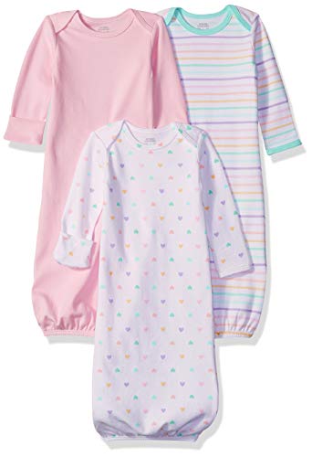 Amazon Essentials - Pack de 3 sacos de dormir de bebé para niña, Girl Heart, US 0-6M (EU 56-68)