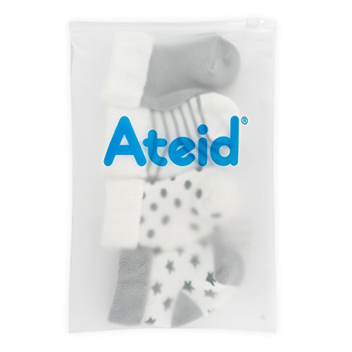 Ateid Bebés Niños Calcetines Grueso de Algodón Invierno 12-36 Meses Paquete de 5 Pares Gris L