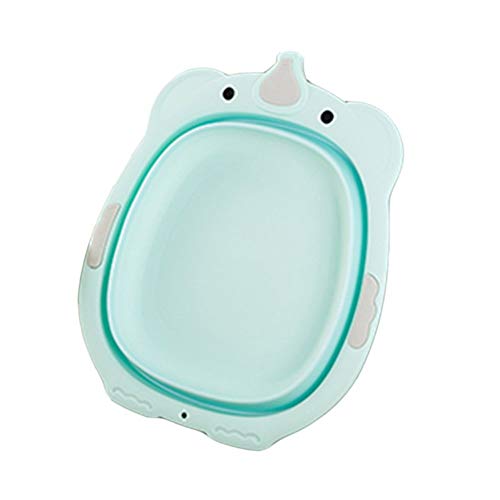 Bañera Plegable, Bañera Plegable para Niños, Pequeña, Lavabo, Plástico, Bebé, Cuidado del Bebé, Tinas De Baño, 2 Colores GAOFENG (Color : Green, Size : 38.5 * 32.5cm)