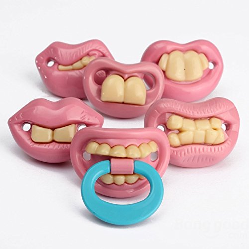 Bargain World Moda bebÃ© divertido maniquÃ­es maniquÃ­ pacifier broma dientes novedad labio niÃ±o chupete