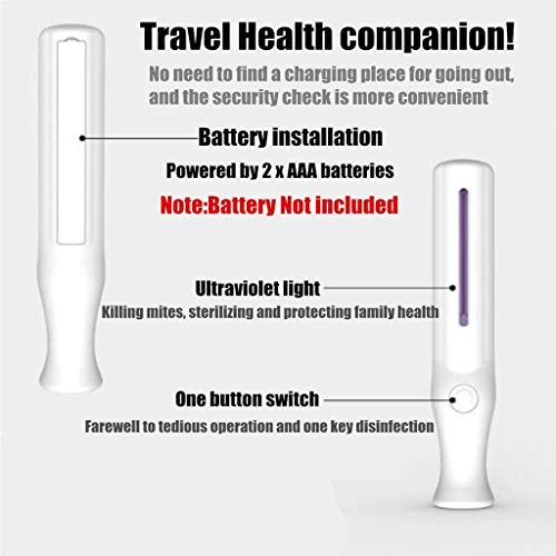 Barir Desinfección de Mano UV Esterilizador Lámpara Carga de la batería portátil de desinfección esterilización Varita Varita bebé Esterilización for el bebé, Coches, WC, Bearoom Y Área Mascotas