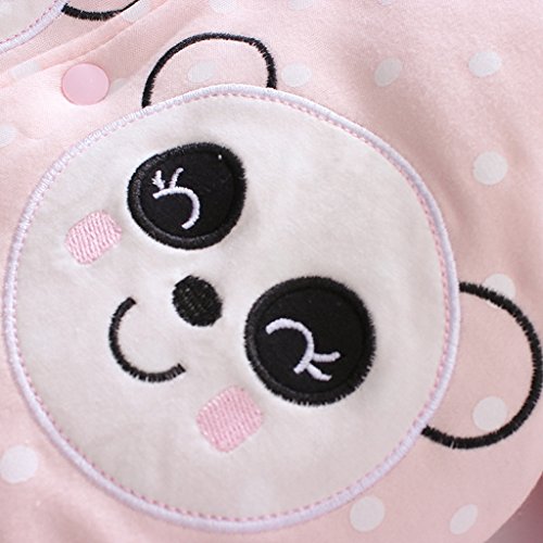 Bebé Niñas Traje de Nieve Set Peleles con Capucha Footies Conjunto de Ropa Invierno Muchachos Caricatura Mameluco, Panda 3-6 Meses