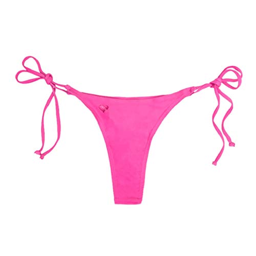 Bikini Tanga Mujer 2019 SHOBDW Sexy Bañador Mujer Playa de Verano Vendaje Color Sólido Traje de Baño Mujer Bañadores de Mujer(Rosa,XL)