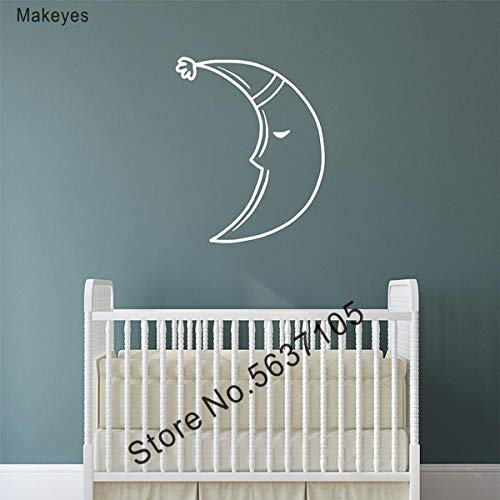 BJWQTY Pegatina de Pared para Dormir de Luna decoración atística de Pared para Dormitorio de bebé diseño Bonita calcomanías de Vinilo para Pared decoración de Amor de Luna Durmiente