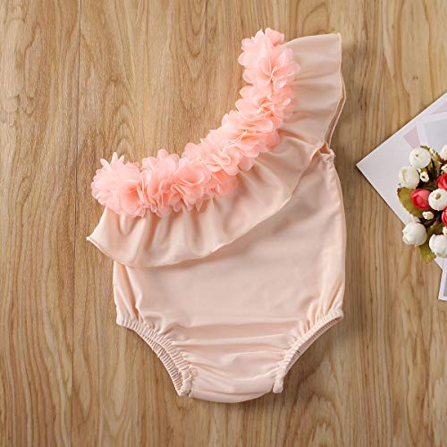 Carolilly - Disfraz de baño para niña recién nacida, sin tirantes, diseño de flor Rosa 80 cm(6-12 meses)