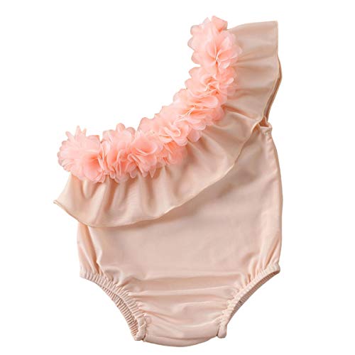 Carolilly - Disfraz de baño para niña recién nacida, sin tirantes, diseño de flor Rosa 80 cm(6-12 meses)