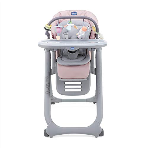 Chicco Polly Magic Relax, Trona y Hamaca Evolutiva con Barra de Juegos, Plegable y Compacta, con 4 Ruedas y Freno, Rosa (Paradise Pink), 1