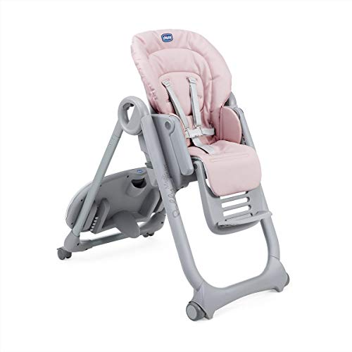 Chicco Polly Magic Relax, Trona y Hamaca Evolutiva con Barra de Juegos, Plegable y Compacta, con 4 Ruedas y Freno, Rosa (Paradise Pink), 1