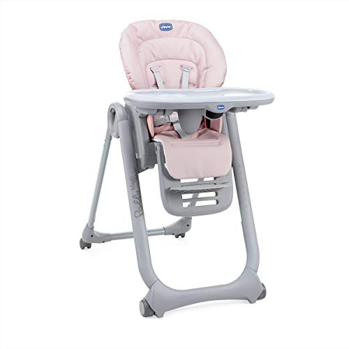 Chicco Polly Magic Relax, Trona y Hamaca Evolutiva con Barra de Juegos, Plegable y Compacta, con 4 Ruedas y Freno, Rosa (Paradise Pink), 1