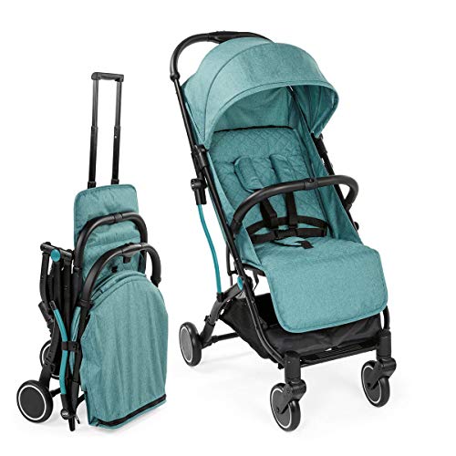 Chicco TrolleyMe - Silla de paseo compacta tipo trolley, con asa para transporte, verde turquesa (Emerald)