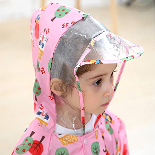 Chubasqueros Infantil,Impermeable Chaquetas Lluvia Niña Niño Traje de Lluvia Rosa Flores Patrón con Capucha Mono Grande Frozen Poncho Escuela Running Pantalones Capa Ropa Bebé Unisexo 3-5 años