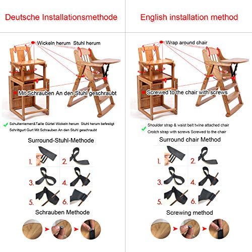 Cinturón de seguridad de ZARPMA, arneses de asiento ajustables de 5/3/2 puntos para bebé, correa de seguridad para cochecito de bebé (incluye almohadillas de hombro y almohadilla de protección)