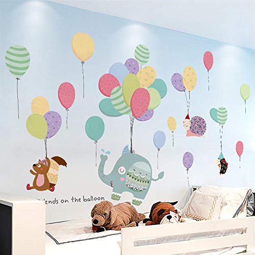 Dinosaurio de dibujos animados decoración animal etiqueta de la pared habitación de los niños bebé bebé pegatinas auto-adhesivo-globo bebé elefante (más de 49 collares con cupón de 5 yuanes) _Big