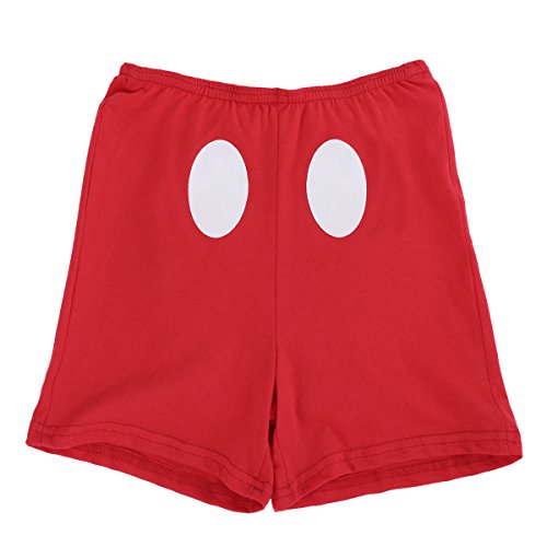 Disfraz de Mickey Infántil Bebé Niños Niñas Lindo Ratón 1er/2do/3er Cumpleaños Halloween Traje Algodón Calzoncillos+Tirantes+Corbata+Diadema de Oreja Fiestas Carnaval 001 Rojo 12-18 Meses