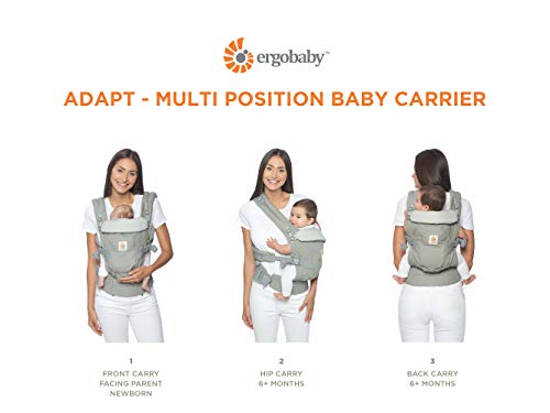 ergobaby Adapt portabebés, llevar de 0 a sin inserción de recién nacido, transpirable de plástico, Negro