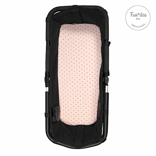 Fundas BCN ® - B10/4597 - Sábana Bajera Ajustable Para Capazo o Cuco Bugaboo Cameleon, Bugaboo Fox, Baby Jogger y Uppababy Vista - Estampado Little Fun Peach