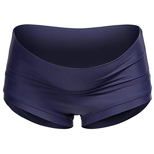 Herzmutter Neckholder - Tankini de Maternidad -Traje de baño de Dos Piezas para Mujeres Embarazadas - Overpants - Panty - Patrón de Rayas Liso - Oversize - PRojoección UV 50-7100 (XXL, Azul-Plumas)