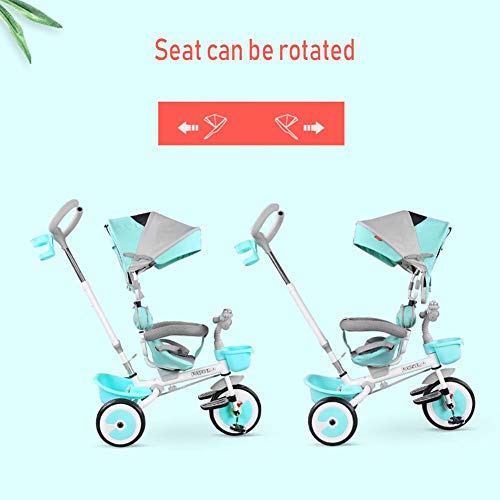 HYLH Pedal Triciclo NiñOs, NiñOs Triciclo Bicicleta 3 En 1 Bebé Juguetes De Bicicleta De Equilibrio Trike Clip FáCil Y Los NiñOs PortáTiles Montar En Triciclo con Cesta, Orange