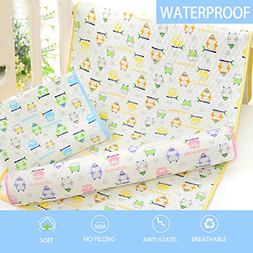 Irypulse Protector Cubrecolchón Impermeable para Bebé Niños, Gran Tamaño 105 * 70CM Alfombrilla Colchón Cambiador para Cama Lavable y Reutilizable, para el Hogar Rosa