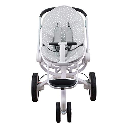 JANABEBE Colchoneta para Quinny Moodd, Stokke y Cybex (White Star)