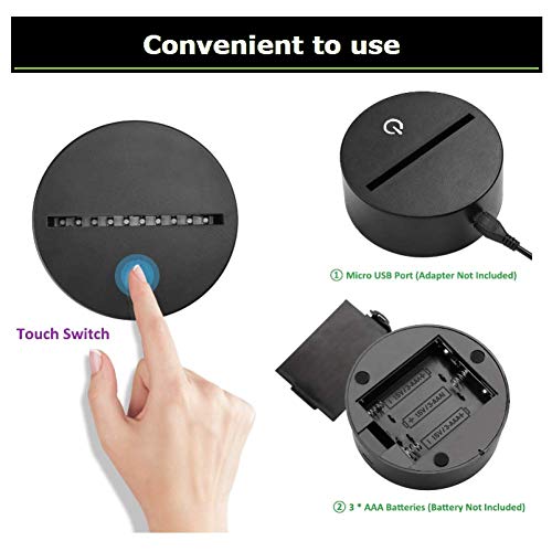 LIkaxyd Lámpara Nocturna Decorativa Con Ilusión 3D,Juego De Billar,Usb 7 Colores Toque Lámpara,3D Ilusión Luz Nocturna [Clase De Eficiencia Energética A]