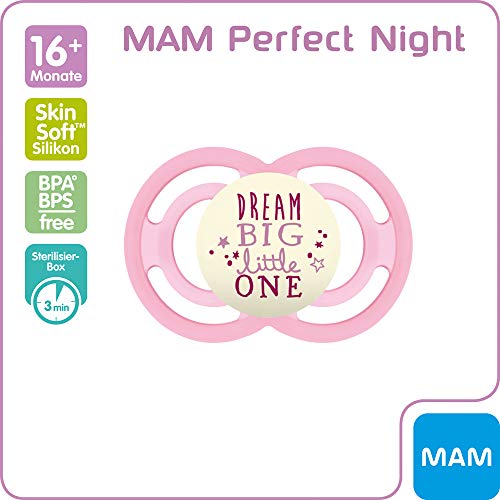 Mam Perfect Night luminoso, Chupete, 16 Mo +//Juego De 3//Incluye 3 ster ilisi ertra port Cajas