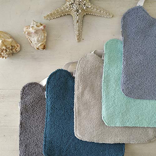 Mimuselina Pack 5 Baberos | Pack Aqua Ideal para Guardería, Interior Impermeable, Goma en Cuello para Fomentar Autonomía e Independencia, de Rizo, 31 x 25 cm