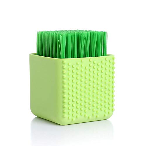 Modenny Potted Multiuso hogar plástico Cepillo de Silicona Ropa Ropa Zapatos Cepillo (Color : Green)