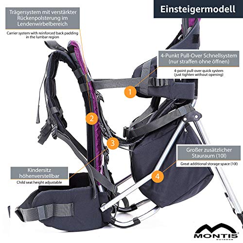 MONTIS Runner One - Mochila portabebés - hasta 25 kg (Violeta)